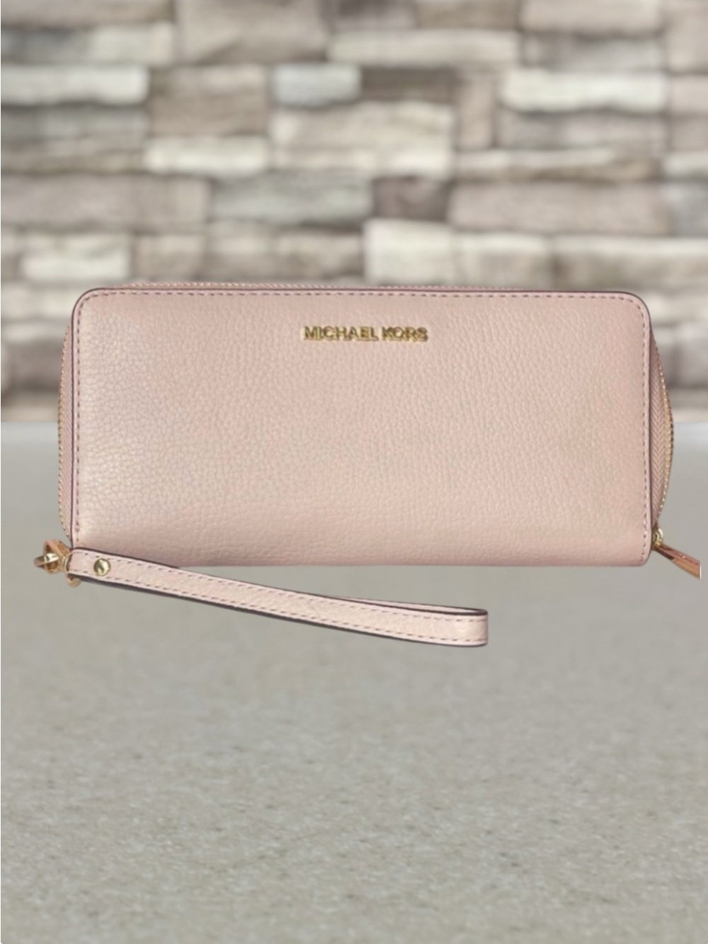 Michael Kors Large Continental Zip Around Wallet Wristlet Powder Blush Pink